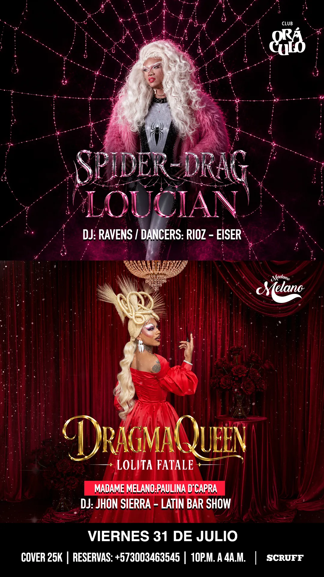 Evento viernes show drag en Club Oráculo - Mobile