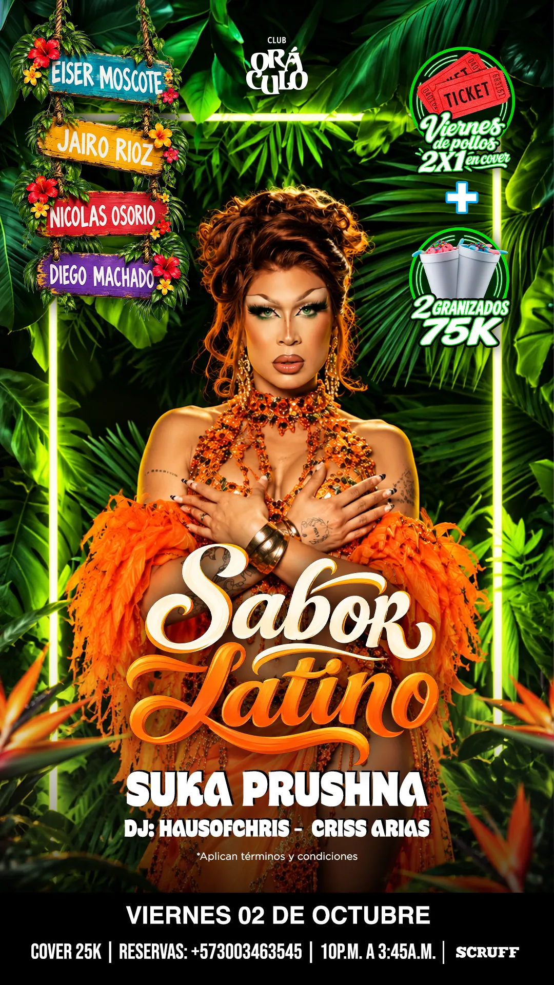 Evento sábado show drag en Club Oráculo - Desktop